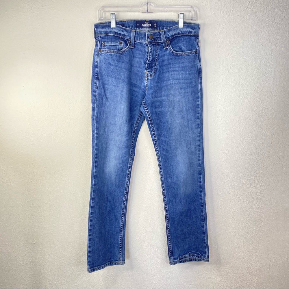 Hollister Slim Straight Epic Flex Men Jeans 28x30 Medium Wash Denim Faded Casual